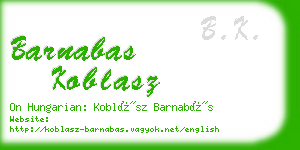 barnabas koblasz business card